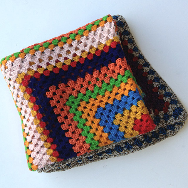 BLANKET (Throw), Crochet 1970s Multicolour